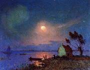 unknow artist Pont-Aven in the Moonlight painting